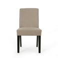 thumbnail image 4 of GDF Studio Pocatello Contemporary Fabric Upholstered Dining Chairs, Set of 2, Taupe and Espresso, 4 of 10