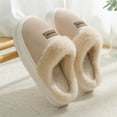 thumbnail image 4 of Xfvqtps Womens Plush Slippers Fluffy Plush Suede Surface Thick Bottom Comfortable Keep Warm Non Slip Winter House Shoes Thermal Slippers Soft Furry Fleece Lined Home Bedroom Slippers Khaki, 4 of 7