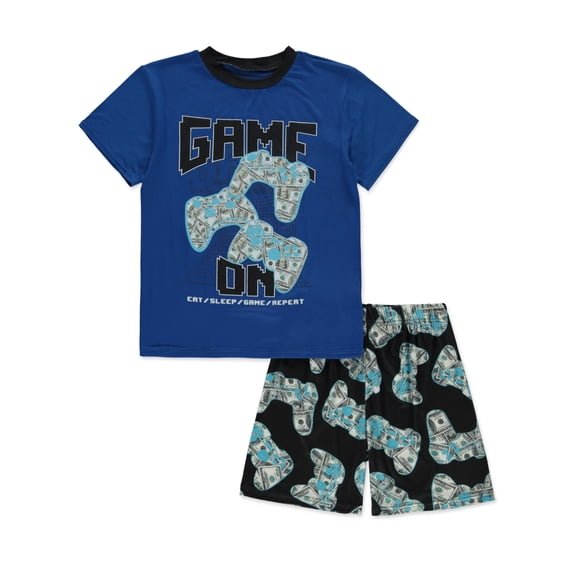 Quad Seven Boys' 2-Piece Gamer Pajamas Set Color: blue Size: 4