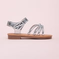 thumbnail image 6 of enyan Kids Sandals Baby Toddler Infant Girls Leather Soft Open Toe Summer Sandals Flower Princess Flat Shoes,Silver,Size 6.5, 6 of 7