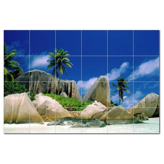 Beach Photo Ceramic Tile Mural Kitchen Backsplash Bathroom Shower, 404029-S64