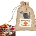thumbnail image 4 of Bolsas de regalo de arpillera de Halloween, bolsas de golosinas o dulces, pequeñas bolsas de yute de lino de Halloween para fiestas infantiles, banderas en una cuerda y, 4 of 5