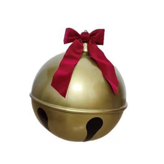Giant Inflatable Christmas Jingle Bell Outdoor Decor - Large PVC Holiday Yard Inflatable for Garden, Patio, Lawn, Festive Xmas Decoration