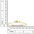 thumbnail image 2 of Gem Stone King 3.20 Ct Round White Topaz Pink Sapphire 18K Yellow Gold Plated Silver Tennis Bracelet for Women, 2 of 3