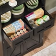 thumbnail image 6 of SuperDeal 43'' Freestanding Storage Cabinet Farmhouse Style with Doors & Drawers for Kitchen Pantry, Bathroom Floor, and Home Organization (Black), 6 of 12