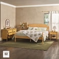 thumbnail image 3 of Walker Edison Vivienne Easy Assembly 4-Piece Solid Wood Bedroom Set with King Bed Frame, Two 2-Drawer Nightstands and 6-Drawer Dresser - Natural, 3 of 11