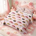 thumbnail image 3 of meiyoeat Sushi Cat Pattern Bed Spread Queen,Cute Kitten Food Print Queen Coverlet Set,3pcs,1 Quilt and 2 Pillowcases, 3 of 7
