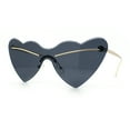 thumbnail image 4 of Womens Oversized Shield Cat Eye Heart Shape Flirty Sunglasses Gold - Black, 4 of 8