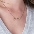 thumbnail image 2 of MyNameNecklace - Personalized Unisex Classic Name Necklace for Woman - Custom Cursive Nameplate - Made of 18k Rose Gold Plated Silver Custom Any Name with 16'' + 2" Chain, 2 of 4