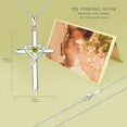 thumbnail image 4 of 925 Sterling Silver Cross Necklace for Women Men 5A CZ Birthstone Necklaces 14K Gold Plated or Rose Gold Necklace for Festival, Vacation or Holiday, 4 of 11