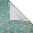thumbnail image 4 of Ambesonne Floral Valance Pack of 2, Watercolor Surrealistic Art, 54"X18", Dark Seafoam Mustard, 4 of 5