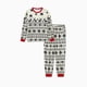 thumbnail image 5 of Pijamas navideños a juego con estampado de copos de nieve y renos para toda la familia, con bolsillos y cordón (resistentes al fuego), 5 of 5