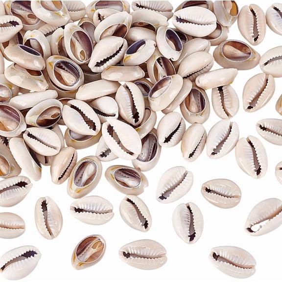 100Pcs Natural Cowrie Shell Beads Cowrie Shells for Jewelry Making Beach Beads for Bracelets Seashells for Hair DIY Bracelets Earring Necklaces