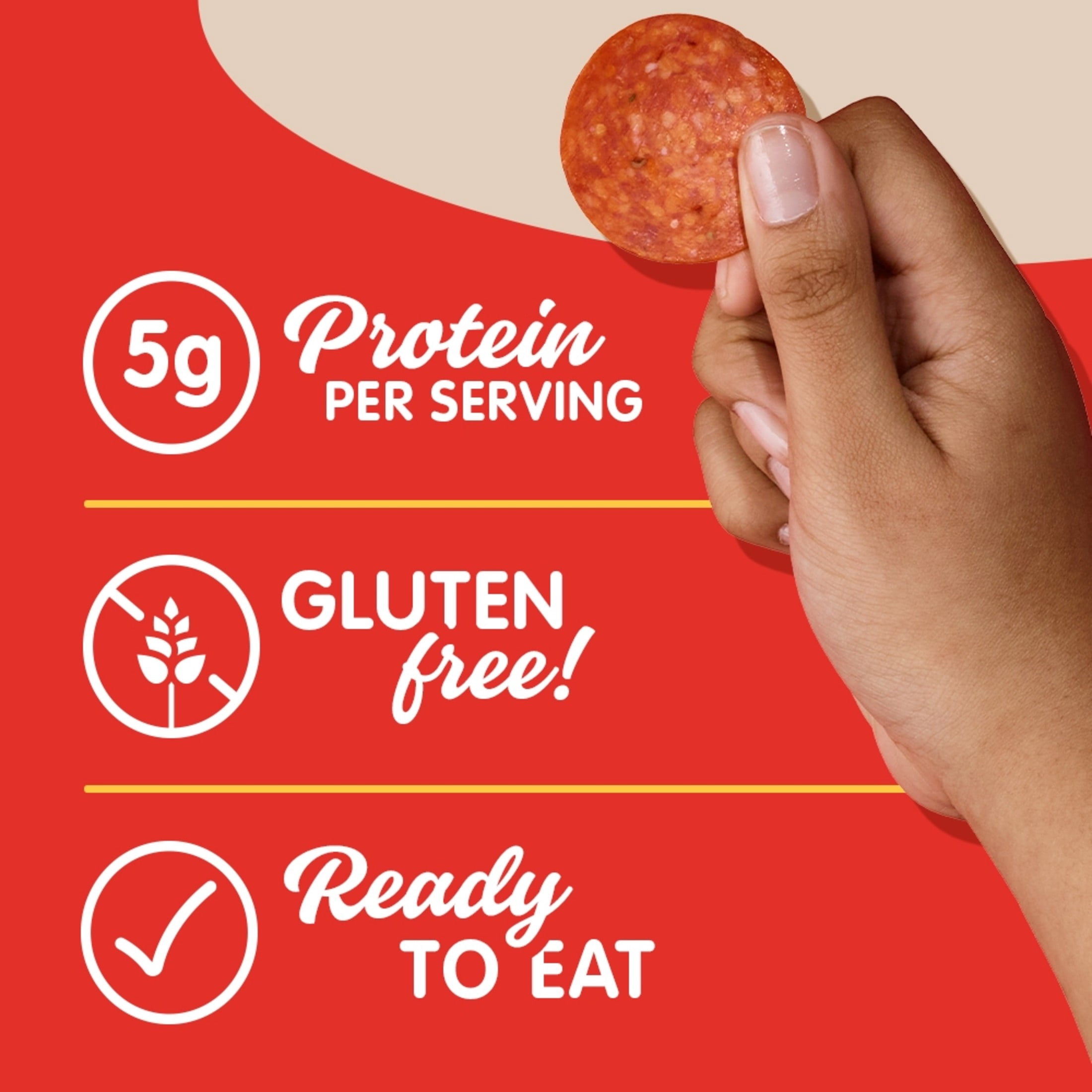HORMEL Pepperoni Slices, Pizza Topping, Gluten Free, Refrigerated, 6 oz Plastic Resealable Package
