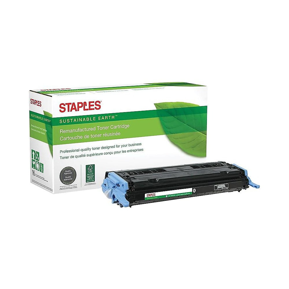 Staples Remanufactured Toner Cartridge Replacement for HP 124A (Black