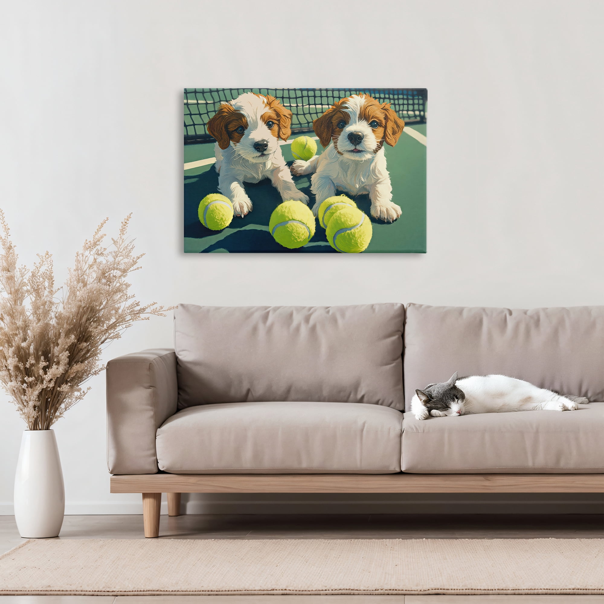 Stupell Industries Playful Puppies with Tennis Balls Canvas Wall Art, design by Imagine It Images