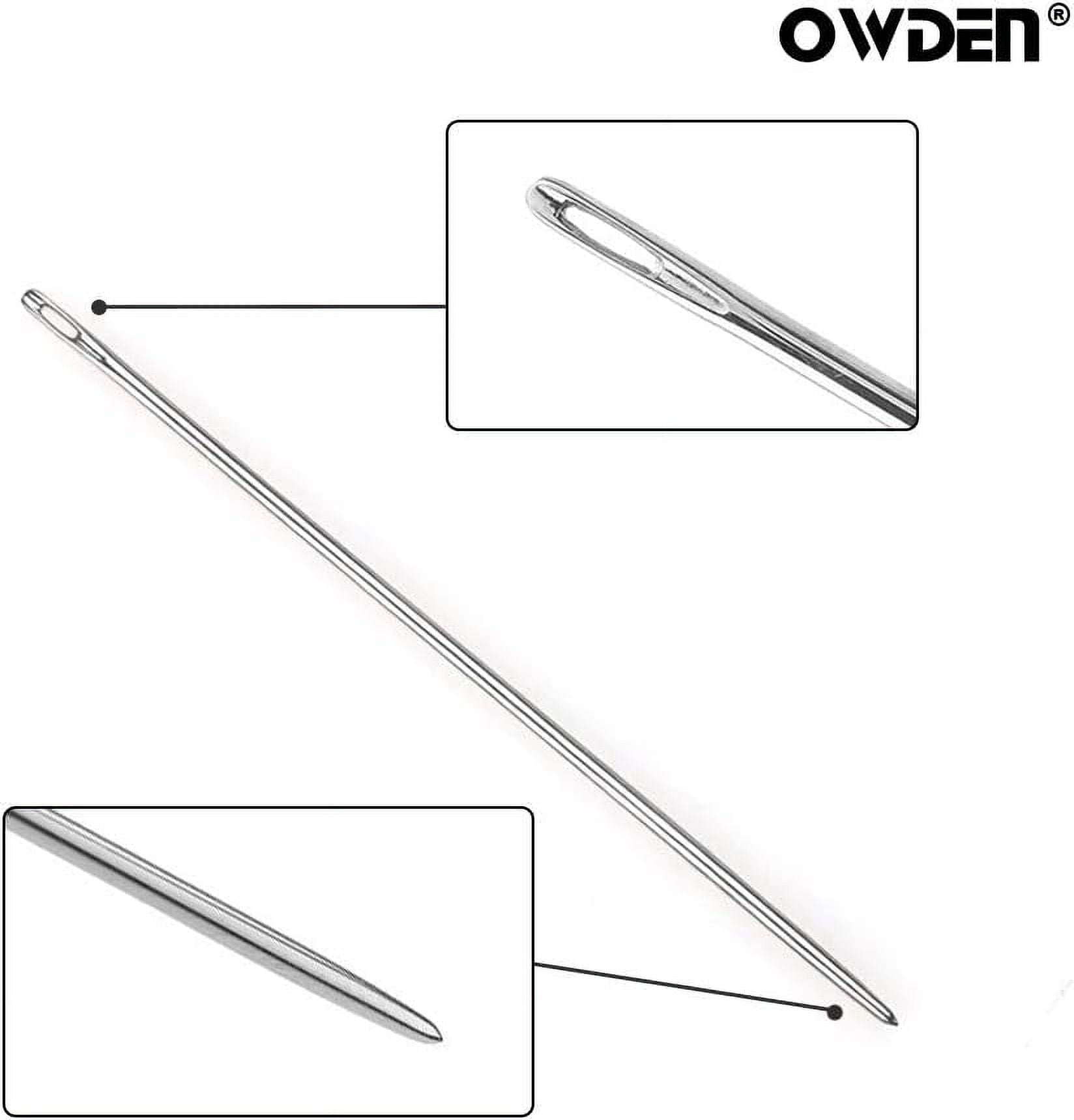12Pcs Leather Hand Sewing Needles, Professional Small Eye Design for Leather Hand Stitching Needle. 2 Sizes and Each 6Pcs.