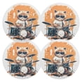 thumbnail image 2 of Cat Sunglasses and Rack Drum Black Round Placemats Plate Mats 15 Inch Non-Slip Heat Resistant Washable PVC Set Indoor for Kitchen Dining Table 4PCs, 2 of 6