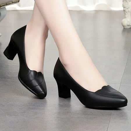 

Women Fashion High Quality Black Patent Leather Spring Slip on Square Heel Shoes Lady Cool Autumn Shoes Sapatos Femininas B824 g 36