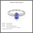 thumbnail image 4 of Gem Stone King 10K White Gold 0.82 Ct Oval Blue Tanzanite and Diamond Engagement Ring, 4 of 4