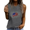 thumbnail image 2 of Fartey 4th of July Patriotic Tank Tops for Women American Flag Print Shirts Casual Sleeveless Crewneck Going Out Tees Independence Day Tshirt Gray L, 2 of 4