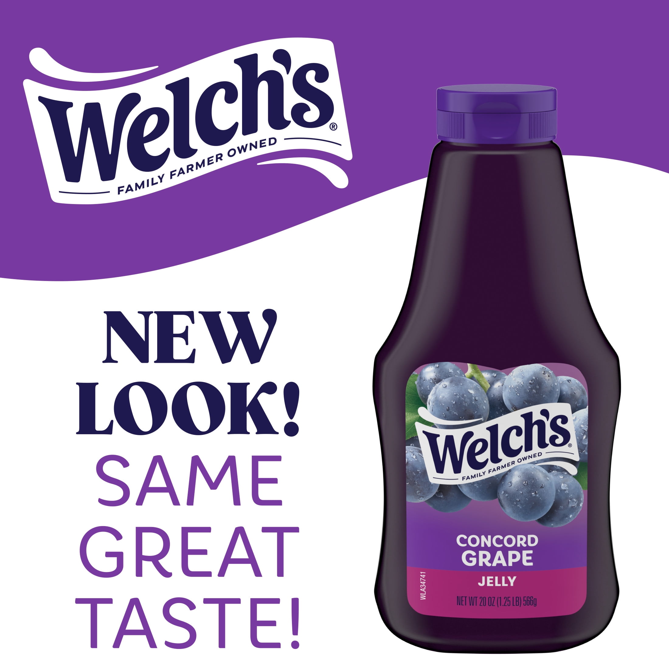 Welch's Concord Grape Jelly, 20 oz Squeeze Bottle. 4Pack