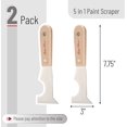 thumbnail image 2 of Bates- Paint Scraper, Taping knife, Pack of 2 Putty Knife Scraper, Scraper, 5 in 1 tools, Spackle Knife, Caulk Removal Tool, Painters Tool, Paint Can Opener, Paint Remover for Wood, Wallpaper Scraper, 2 of 4