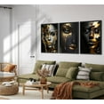 thumbnail image 2 of Abstract Black Woman Face poster Wall Art Black Gold African American Black Girl Painting Picture Wall Decor Fashion Black Female Poster Print Artwork for Living Room Bedroom Dining Room Decor, 2 of 6