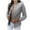 Grey, variant on Jiyugala Women's Overcoat Casual Slim Top Button Long Sleeve Stand Collar Solid Business Jacket Trendy Office Short Coat