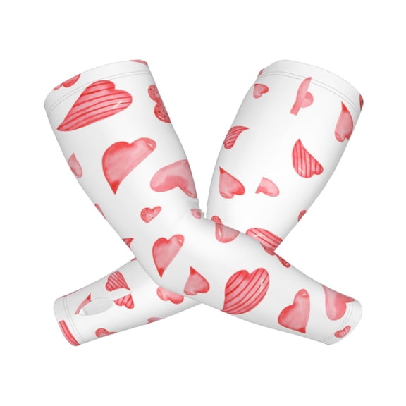 Picia Pink Hearts Arm Sleeves for Men and Women - Tattoo Cover Up UPF 50  Cooling Sports Sleeve for Basketball Golf Football-One Size