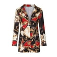 thumbnail image 3 of LYXSSBYX Womens Blazer Jacket with Shorts Two-Piece Women's Printed Turndown Collar Shorts and Long Sleeve Tops Set Suits, 3 of 7