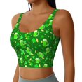 thumbnail image 2 of Fotbe St Patrick's Day2 Pattern Womens' Sports Bra Longline Wirefree Padded with Medium Support Sports Moisture-Wicking Workou Vest,Tank Top-Medium, 2 of 7