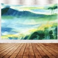 thumbnail image 5 of Landscape Tapestry - Colorful Mountain Watercolor Painting Outdoor Nature Rain Forest Green 60X40 - Present for Families, 5 of 11