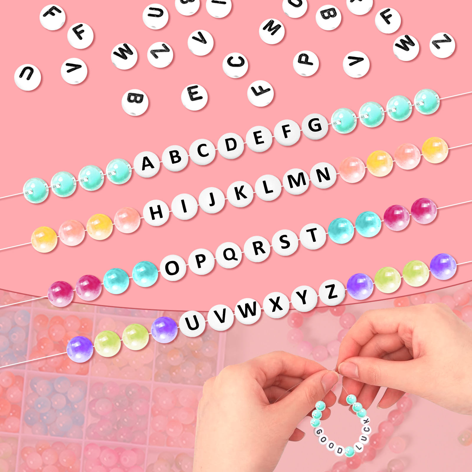 Meafeng 800+ Piece Acrylic Beads Jewelry Making Kit photo 4