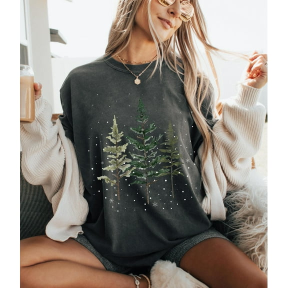 Velto Winter Pine Trees Shirt: Graphic Tee All Size S-5XL