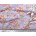 thumbnail image 2 of Soimoi Purple Heavy Canvas Fabric Floral & Pigeon Bird Print Sewing Fabric BTY 58 Inch Wide, 2 of 3