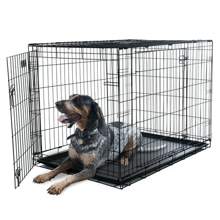 X-Large 2 Door Foldable Dog Crate Cage, 42