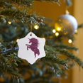 thumbnail image 7 of 3drose, Pink and Black Zebra Unicorn, 3 inch Snowflake Porcelain Ornament, 7 of 7