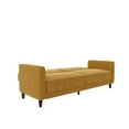 DHP Pin Tufted Transitional Futon, Mustard Yellow Velvet