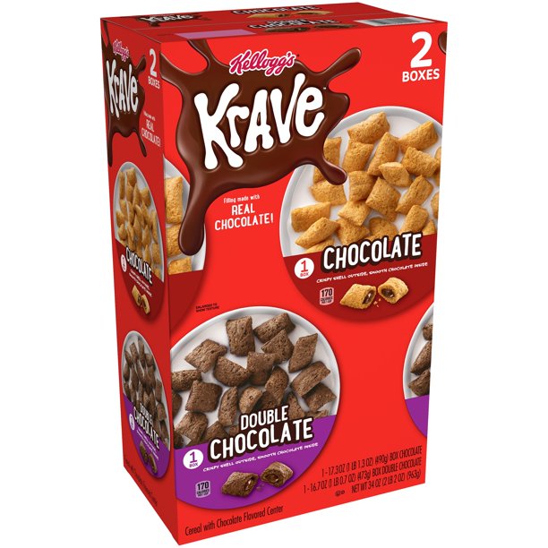 Kellogg's Krave Cereal 2 Flavors 34oz