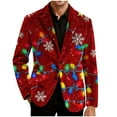 thumbnail image 4 of Lcziwo Mens Christmas Blazers Casual Single Breasted Suit Jackets 3 Button Printed Corduroy Blazers Slim Fit Lapel Business Sport Coat 2025 Red,M, 4 of 7