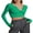 Green, variant on Michellecmm Women's Solid Long Sleeve V-Neck Single Breasted Cropped Cardigan