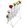 thumbnail image 3 of Flower Display Stand With Buckets, 3 Layers Metal Plant Stand With 4 Brake Wheels, Heavy Duty Moving Flower Rack For Fresh Flower Shop, Flower Bar, Patio Garden, Outdoor (White Frame - White Bucket), 3 of 16