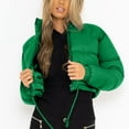 thumbnail image 4 of ZQUUVOU Women's Cropped Puffer Jacket Zip Up Winter Short Quilted Jackets Bubble Coat Stand Collar Trendy Outerwear Green, 4 of 7