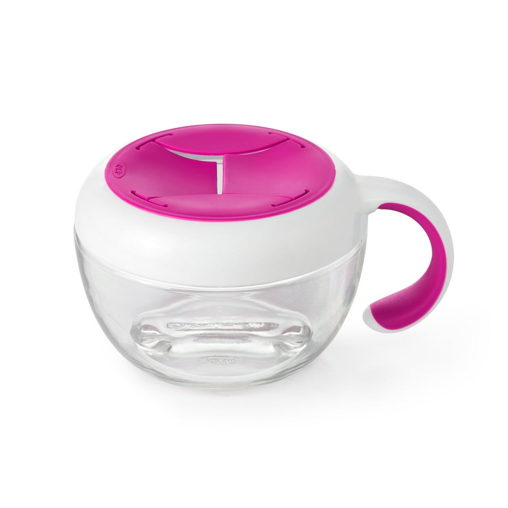 OXO Tot Flippy Snack Cup With Travel Cover, Pink