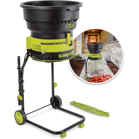 Open Box Sun Joe 15-Amp Bladeless 8,000 RPM Electric Leaf Mulcher, Black/Green
