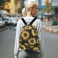 thumbnail image 7 of FORMRS Mini Backpack Purse for Women Travel Daypack Casual Shoulder Bag, Black Sunflower Pattern, 7 of 7