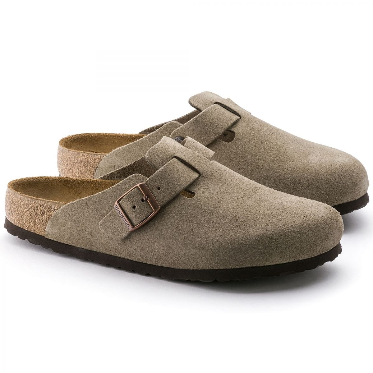 BIRKENSTOCK MENS Boston Soft Footbed "Suede Taupe" 560771 560771 from Stadium Goods