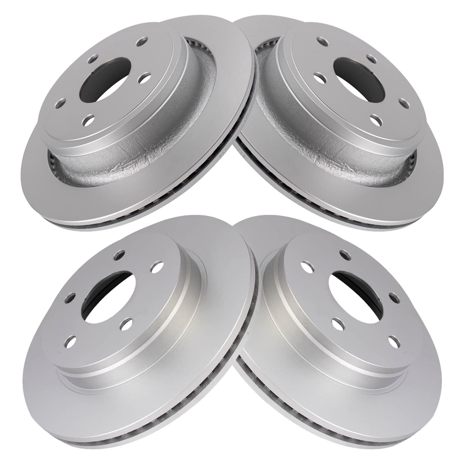 TRQ Front and Rear Brake Rotors Set Premium G-Coated Fits Select 2007-2009 Chrysler Aspen 2004-2009 Dodge Durango 2002-2010 Ram 1500 2011-2018 Ram 1500 2019-2022 1500 Classic