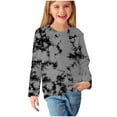 thumbnail image 3 of Zwiiyzr Toddler Baby Girl Long Sleeve Sweatshirt Crew Neck Tops Basic Tie-Dye Sweater Shirts Kid Fall Clothes 3-14 Years Gray, 3 of 7